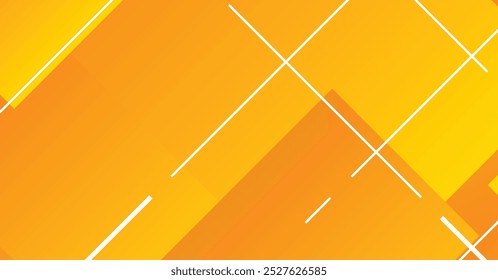 Um design abstrato moderno com camadas de gradientes amarelos e laranja, intersetado por linhas geométricas brancas. Ideal para fundos contemporâneos e projetos de arte digital.