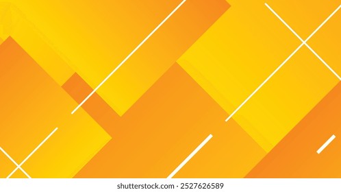 Um design abstrato moderno com camadas de gradientes amarelos e laranja, intersetado por linhas geométricas brancas. Ideal para fundos contemporâneos e projetos de arte digital.