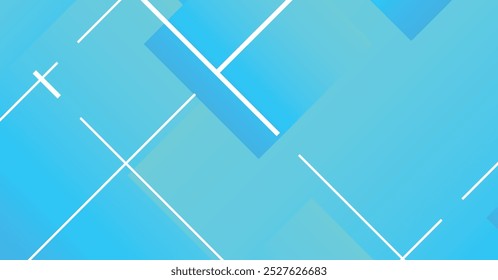 A modern abstract design featuring layered blue gradients, intersected by white geometric lines. Ideal for contemporary backgrounds and digital art projects.