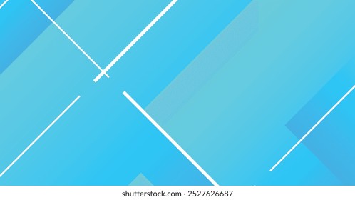 Un diseño abstracto moderno con Gradientes azules en capas, intersectados por líneas geométricas blancas. Ideal para fondos contemporáneos y proyectos de arte digital.