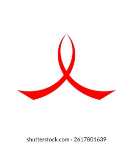 Modern abstract design featuring a minimalist red symbol representing unity and movement in a contemporary style