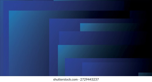 Un diseño abstracto moderno que presenta Formas geométricas superpuestas en tonos de azul y verde azulado, creando una sensación de profundidad y sofisticación.