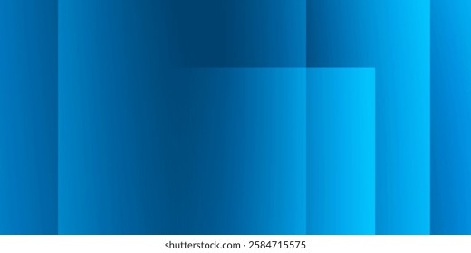 A modern abstract design featuring a smooth blue lit gradient background with overlapping transparent squares. Harmonious colors, professional look, ideal for business use, websites, etc.