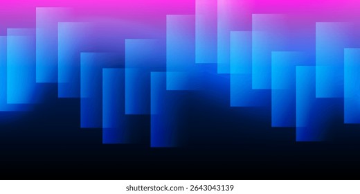 A modern abstract design featuring a smooth colorful lit gradient background with overlapping transparent squares pattern. Harmonious colors, professional look, ideal for business use, websites, etc.