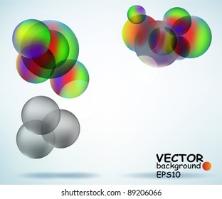 Modern abstract design with floating globes, eps10 vector