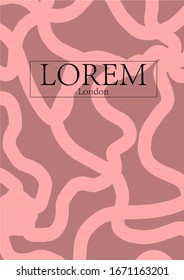 Modern abstract design with geometric shapes imitating strokes of lipstick, eyeshadow, decorative cosmetics. Modern illustration for magazine cover, design for advertising and branding.
