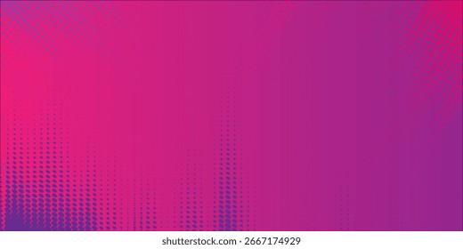 Modern abstract design with halftone effect and vibrant gradient in purple, pink, and orange. Creates a dynamic, artistic, and aesthetic feel.