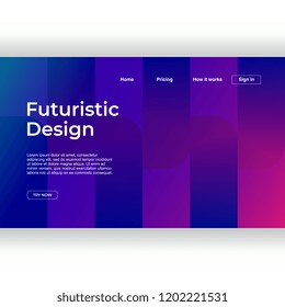 Modern abstract design of landing page with gradient geometric colorful background template. Vector illustration eps 10.