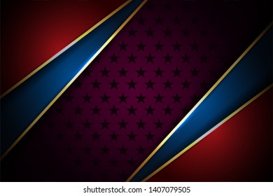 modern abstract design of luxury gradient blue with red shape background template