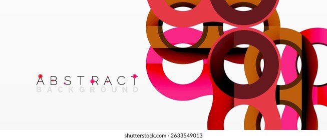 Modern abstract design. Overlapping circles, vibrant colors, dynamic composition. Clean lines, simple shapes, elegant background.