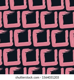 Modern abstract design for paper, covers, fabrics, home decoration and other users. Abstract creative seamless pattern with geometric shapes and artistic background. Texture pink squares