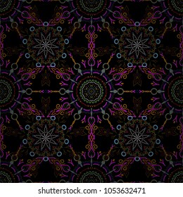 Modern abstract design poster, cover, card design in brown and gray colors. Trendy stylized snowflakes and elements memphis cards. Retro style texture, pattern and abstract winter elements.