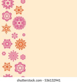 Modern abstract design poster, cover, card design in beige colors. Trendy stylized snowflakes and elements memphis cards. Retro style texture, pattern and abstract winter elements.