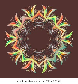 Modern abstract design poster, cover, card design in brown, beige and green colors. Retro style texture, winter elements. Trendy stylized snowflakes and elements memphis cards. Snowflakes design.