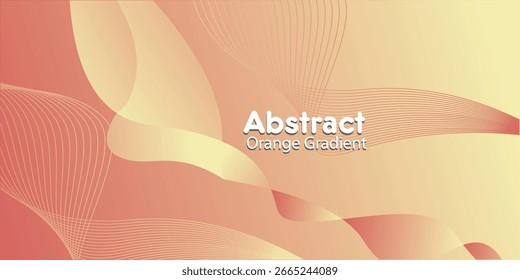 Design moderno abstrato com ondas de gradiente laranja-amarelo lisas e padrões de linha de fluxo elegantes. Perfeito para fundos, banners, apresentações e arte digital contemporânea.