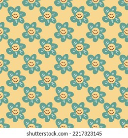 Moderne abstrakte Design-Vorlage. Groovy Retro nahtloses Muster. Hippie-Druckgrafik.