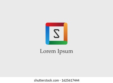 Modern abstract design template initial letter S. vector illustration