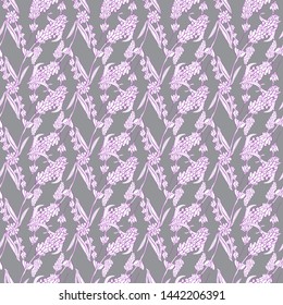Modern abstract design template with pink lavender violet pattern on purple background for textile design. Fabric texture. 