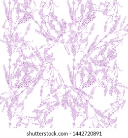 Modern abstract design template with pink lavender violet pattern on purple background for textile design. Fabric texture. 