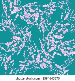 Modern abstract design template with pink lavender violet pattern on purple background for textile design. Fabric texture. 