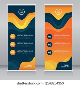 Modern abstract design template suitable for roll up banner, Standee, X-banner, Flag banner, vertical signboard, vertical billboard, brochure or flyer