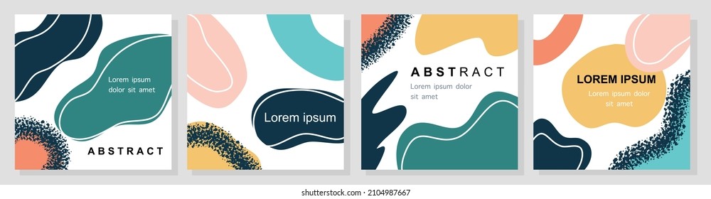 Modern abstract design templates with organic shapes. Greeting cards, flyers, newsletter, branding design, magazine covers. Universal templates for invitation. 