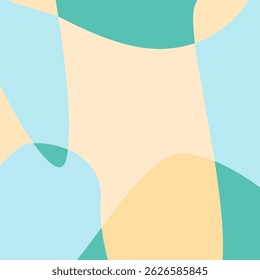 Plano de fundo vetorial de design abstrato moderno com formas orgânicas sobrepostas suaves em cores pastel. Modelos para cartazes, banners, anúncios, mídia social, capas, vendas, sites.