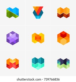 Modern abstract design vector elements set for identity, logotypes or icons.

