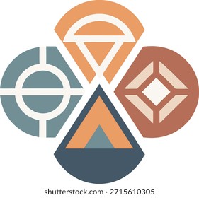 Diseño abstracto moderno con Formas geométricas vibrantes