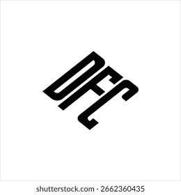 Modern abstract DFC logo design featuring geometric lines for innovative data analysis and digital transformation branding
