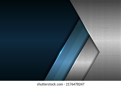 Modern Abstract Diagonal Overlap Glowing Textured Metallic Blue and Silver Premium Background