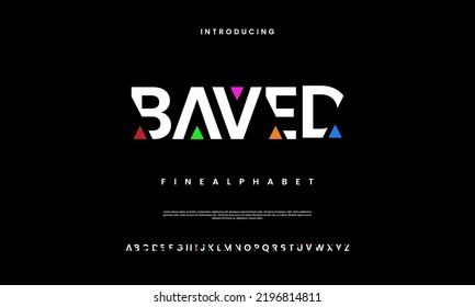 Modern abstract digital alphabet font. Minimal technology typography, Creative urban sport fashion futuristic font and with numbers. vector illustration