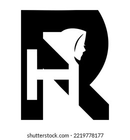Fuente del alfabeto digital abstracto moderno. Tipografía mínima de tecnología, moda deportiva urbana creativa tipo futurista y por número. ilustración de la letra logotipos R y H, banners, folletos y otros
