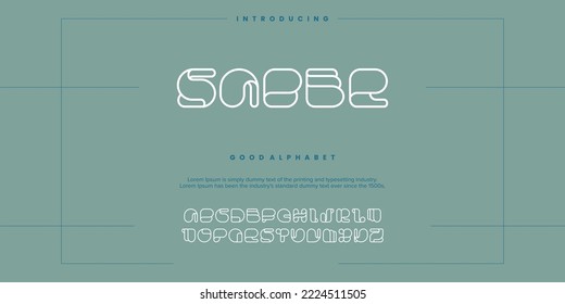 Modern abstract digital alphabet font. Minimal technology typography, Creative urban sport fashion futuristic font and with numbers. vector illustration
