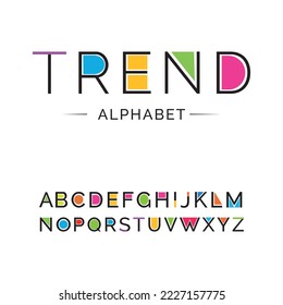Modern abstract digital alphabet font. . Minimal technology typography, Modern font design, trendy alphabet letters and numbers vector illustration.Minimal modern alphabet fonts. abstract logo