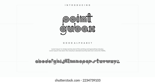 Modern abstract digital alphabet font. Minimal technology typography, Creative urban sport fashion futuristic font and with numbers. vector illustration