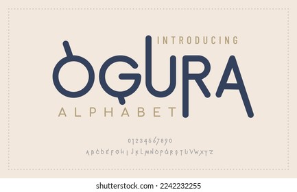 Modern abstract digital alphabet font. Minimal technology typography. Ogura creative urban sport fashion futuristic font numbers.