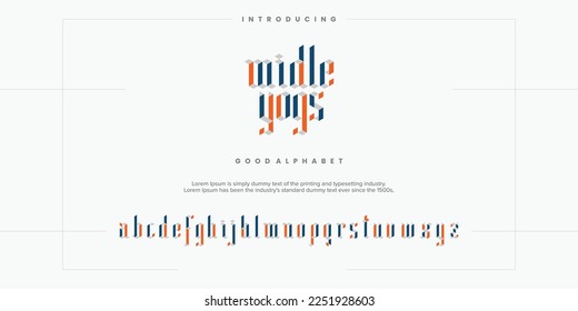 Modern abstract digital alphabet font. Minimal technology typography, Creative urban sport fashion futuristic font and with numbers. vector illustration