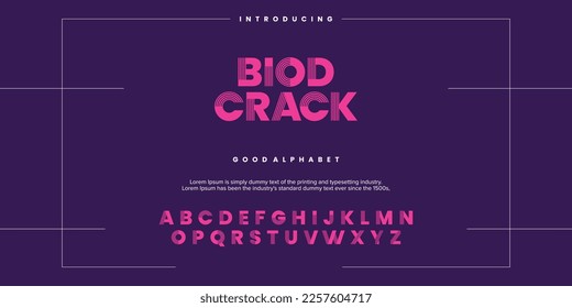 Modern abstract digital alphabet font. Minimal technology typography, Creative urban sport fashion futuristic font and with numbers. vector illustration