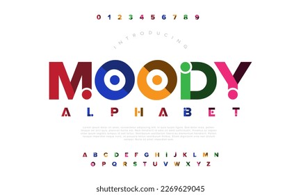 Modern abstract digital alphabet font. Minimal technology typography, Creative urban sport fashion futuristic font and with numbers. vector illustration