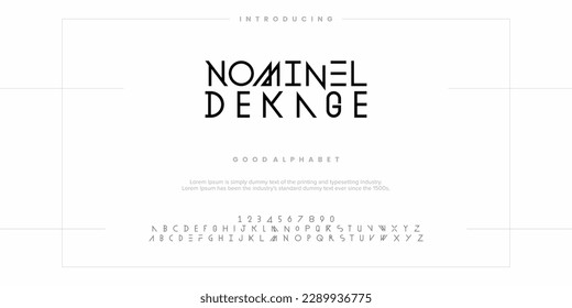 Modern abstract digital alphabet font. Minimal technology typography, Creative urban sport fashion futuristic font and with numbers. vector illustration