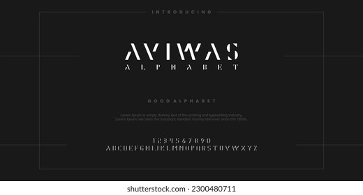 Modern abstract digital alphabet font. Minimal technology typography, Creative urban sport fashion futuristic font and with numbers. vector illustration