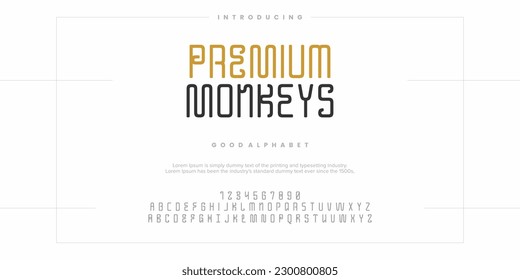 Modern abstract digital alphabet font. Minimal technology typography, Creative urban sport fashion futuristic font and with numbers. vector illustration