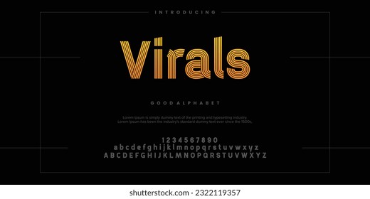 Modern abstract digital alphabet font. Minimal technology typography, Creative urban sport fashion futuristic font and with numbers. vector illustration