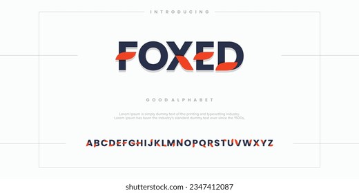 Modern abstract digital alphabet font. Minimal technology typography, Creative urban sport fashion futuristic font and with numbers. vector illustration