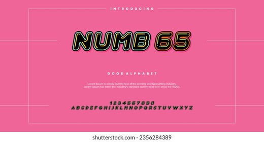 Modern abstract digital alphabet font. Minimal technology typography, Creative urban sport fashion futuristic font and with numbers. vector illustration