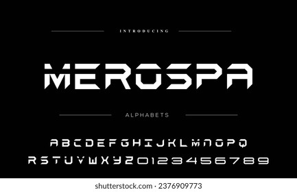 Modern abstract digital alphabet font. Minimal technology typography, Creative urban sport fashion futuristic font and with numbers. vector illustration