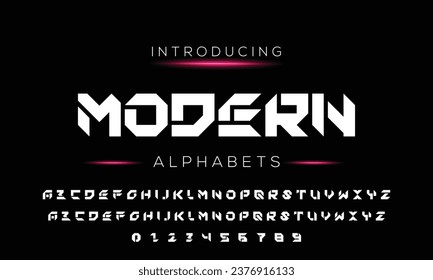 Modern abstract digital alphabet font. Minimal technology typography, Creative urban sport fashion futuristic font and with numbers. vector illustration