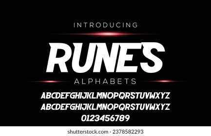 Modern abstract digital alphabet font. Minimal technology typography, Creative urban sport fashion futuristic font and with numbers. vector illustration