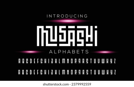 Modern abstract digital alphabet font. Minimal technology typography, Creative urban sport fashion futuristic font and with numbers. vector illustration